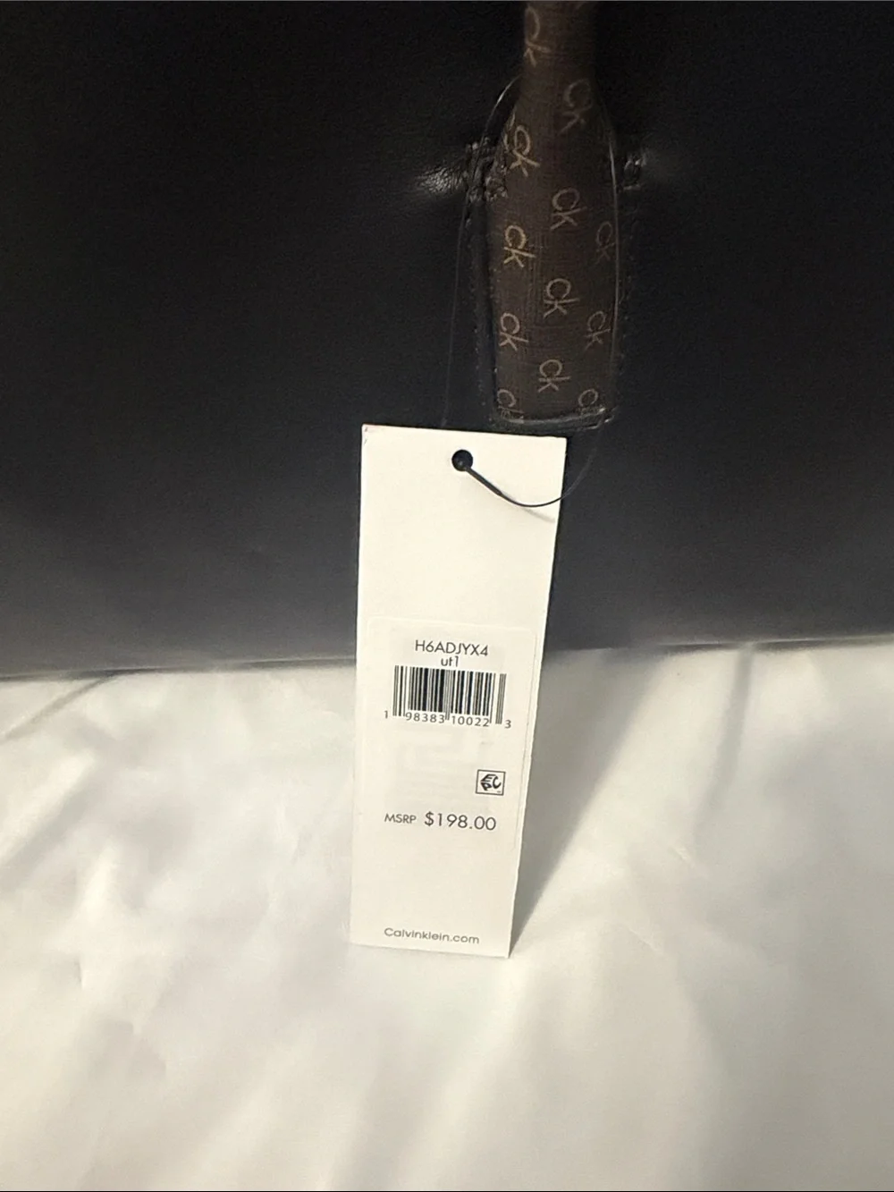 Calvin Klein Black Satchel with CK Logo Plaque